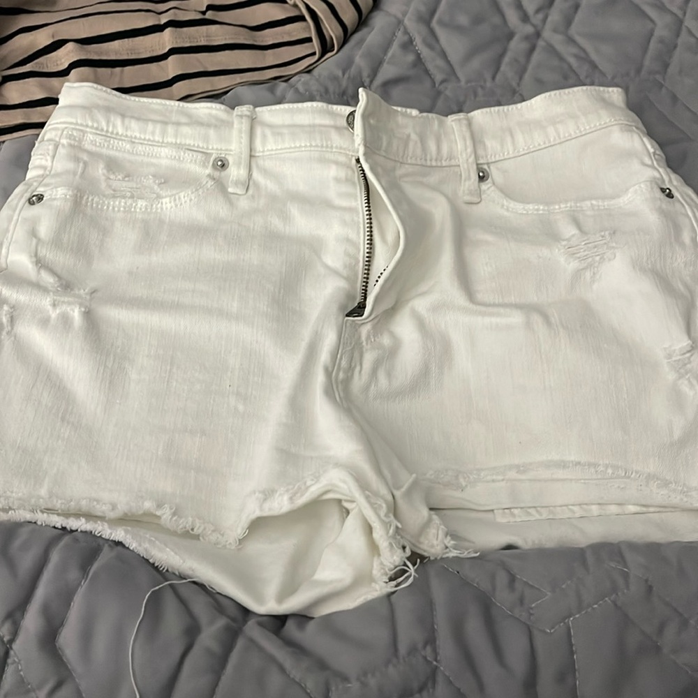 Abercrombie White Denim Shorts